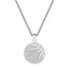 Wholesale Jewelry Titanium Steel Geometric Basketball Pendant Necklace With Pearl Chain And Electroplating