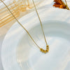 Wholesale Jewelry Titanium Steel Geometric Beaded Chain Necklace With Electroplating
