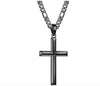Wholesale Jewelry Titanium Steel Geometric Cross Electroplated Cuban Chain Pendant Necklace Unisex