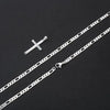 Wholesale Jewelry Titanium Steel Geometric Cross Electroplated Cuban Chain Pendant Necklace Unisex