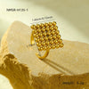 Wholesale Jewelry Titanium Steel Geometric Design 18K Gold Vacuum Plated Opening Ring For Women Light Luxury Style