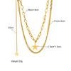 Wholesale Jewelry Titanium Steel Geometric Fivepointed Star Doublelayer Pendant Clavicle Necklace Electroplated For Women