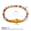Wholesale Jewelry 316L Stainless Steel Geometric Fourcorner Buckle Electroplated Doublesided Suction Iron Buckle Bracelet For Women