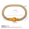 Wholesale Jewelry 316L Stainless Steel Geometric Fourcorner Buckle Electroplated Doublesided Suction Iron Buckle Bracelet For Women