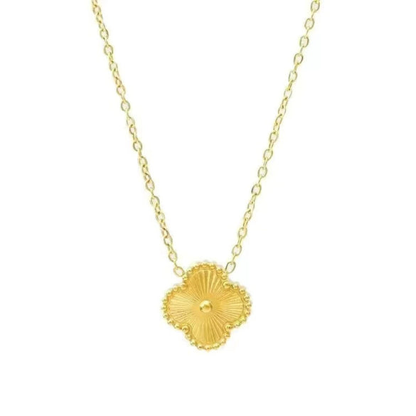 Wholesale Jewelry Titanium Steel Geometric Fourleaf Clover Electroplating Light Luxury Nonfading Necklace Bracelet Earrings Set