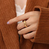 Wholesale Jewelry Titanium Steel Geometric French Style Nonfading Ring With Electroplating