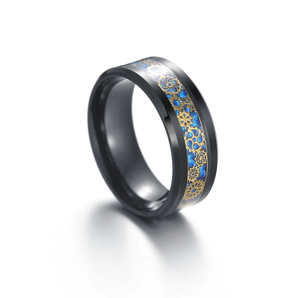 Wholesale Jewelry Titanium Steel Geometric Gear Ring Electroplated Steampunk Style Unisex