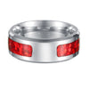 Wholesale Jewelry Titanium Steel Geometric Half Ring Dripping Oil Inlaid