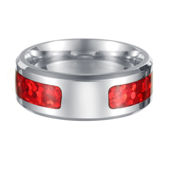 Wholesale Jewelry Titanium Steel Geometric Half Ring Dripping Oil Inlaid