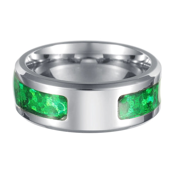 Wholesale Jewelry Titanium Steel Geometric Half Ring Dripping Oil Inlaid