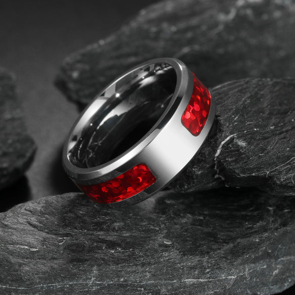 Wholesale Jewelry Titanium Steel Geometric Half Ring Dripping Oil Inlaid
