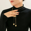 Wholesale Jewelry 316L Stainless Steel Geometric Hollow Ball Long Tassel Pendant Chain Electroplated Fashion Light Luxury Women's
