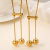 Wholesale Jewelry Titanium Steel Geometric Hollow Ball Long Tassel Pendant Chain Fashion Light Luxury Electroplated