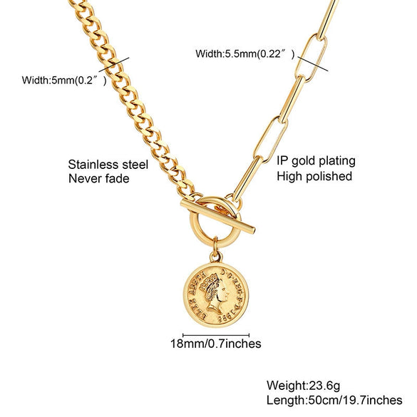 Wholesale Jewelry Titanium Steel Geometric 18K Gold Plated Electroplating Female Ins Style Bracelet