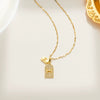 Wholesale Jewelry Titanium Steel Geometric Letter Diamond Pendant Necklace Water Wave Chain