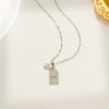 Wholesale Jewelry Titanium Steel Geometric Letter Diamond Pendant Necklace Water Wave Chain