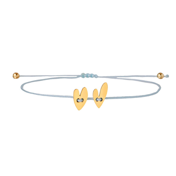 Wholesale Jewelry Titanium Steel Geometric Love Bracelet Hand Woven Red Rope For Lovers