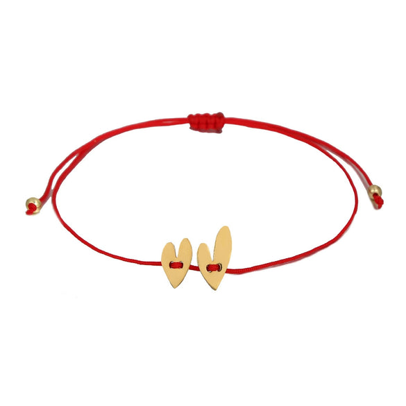 Wholesale Jewelry Titanium Steel Geometric Love Bracelet Hand Woven Red Rope For Lovers