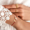 Wholesale Jewelry Titanium Steel Geometric Love Bracelet Hand Woven Red Rope For Lovers