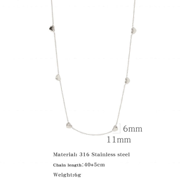 Wholesale Jewelry Titanium Steel Geometric Love Pendant Clavicle Chain Electroplated