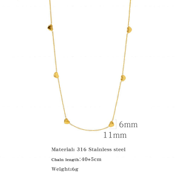 Wholesale Jewelry Titanium Steel Geometric Love Pendant Clavicle Chain Electroplated