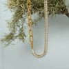 Wholesale Jewelry 316L Stainless Steel Geometric Pattern Electroplating Splicing Style Necklace Bracelet Earrings Suit