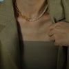 Wholesale Jewelry 316L Stainless Steel Geometric Pattern Electroplating Splicing Style Necklace Bracelet Earrings Suit