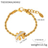 Wholesale Jewelry Titanium Steel Geometric Pattern Tassel Design Electroplated Fourpiece Set Necklace Bracelet Earrings Ring