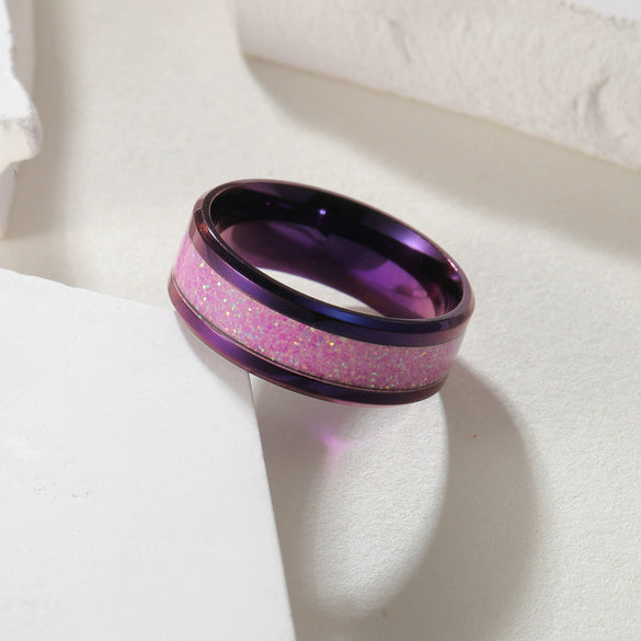 Wholesale Jewelry Titanium Steel Geometric Ring Electroplating
