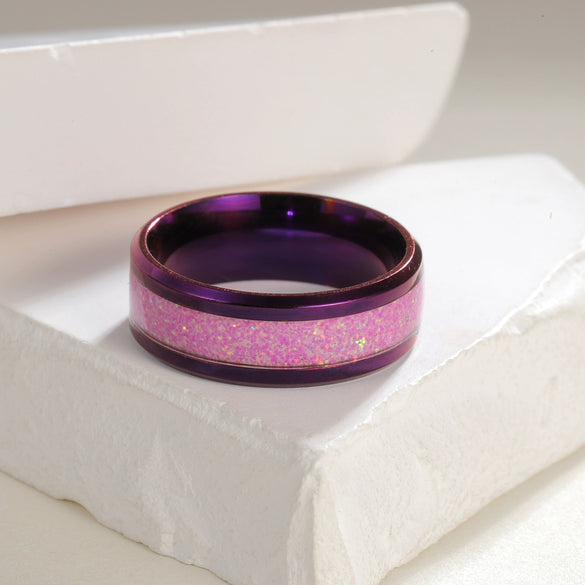 Wholesale Jewelry Titanium Steel Geometric Ring Electroplating