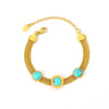 Wholesale Jewelry 316L Stainless Steel Geometric Round Bracelet Electroplated 18K Gold For Women