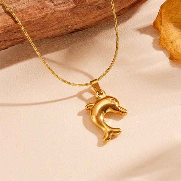 Wholesale Jewelry Titanium Steel Geometric Sea Life Shell Pearl Beach Necklace Electroplating For Women