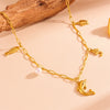 Wholesale Jewelry Titanium Steel Geometric Sea Life Shell Pearl Beach Necklace Electroplating For Women