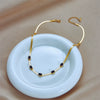 Wholesale Jewelry Titanium Steel Geometric Snake Bone Chain With Rhinestone Pendant Electroplated