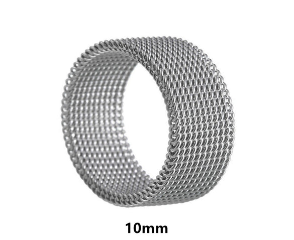 Wholesale Jewelry Titanium Steel Geometric Woven Mesh Deformation Ring Electroplated