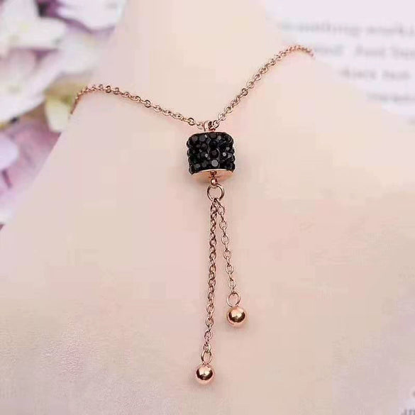 Wholesale Jewelry Titanium Steel Gold Color Pendant Necklace With Flower Pattern For Women Polished Box Chain
