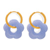 Wholesale Jewelry 316L Stainless Steel Gold Plated Chain With Flower Resin Pendant Fresh Simple Style For Women