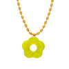Wholesale Jewelry 316L Stainless Steel Gold Plated Chain With Flower Resin Pendant Fresh Simple Style For Women