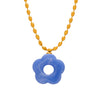 Wholesale Jewelry 316L Stainless Steel Gold Plated Chain With Flower Resin Pendant Fresh Simple Style For Women