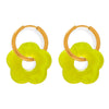 Wholesale Jewelry 316L Stainless Steel Gold Plated Chain With Flower Resin Pendant Fresh Simple Style For Women