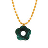 Wholesale Jewelry 316L Stainless Steel Gold Plated Chain With Flower Resin Pendant Fresh Simple Style For Women