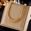 Wholesale Jewelry Titanium Steel Gold Plated Clavicle Chain Necklace Punk Hip Hop Fashion Design