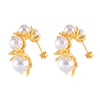 Wholesale Jewelry 316L Stainless Steel Gold Plated Geometric Cshaped Earrings For Women