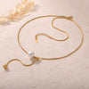Wholesale Jewelry 316L Stainless Steel Gold Plated Geometric Round Bead Tassel Pendant Necklace For Women