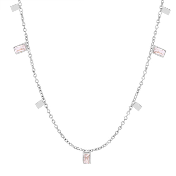 Wholesale Jewelry 316L Stainless Steel Gold Plated Geometric Square Pendant Necklace For Women