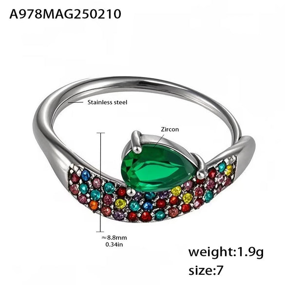 Wholesale Jewelry Titanium Steel Gold Plated Geometric Wide Face Ring For Women Light Luxury Style