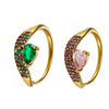 Wholesale Jewelry Titanium Steel Gold Plated Geometric Wide Face Ring For Women Light Luxury Style
