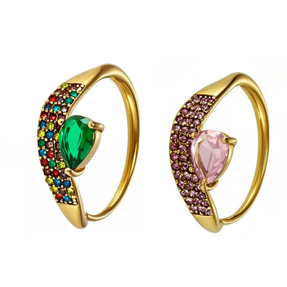 Wholesale Jewelry Titanium Steel Gold Plated Geometric Wide Face Ring For Women Light Luxury Style