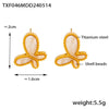 Wholesale Jewelry 316L Stainless Steel Gold Plated Inlaid White Shell Butterfly Pendant Unisex Set
