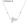 Wholesale Jewelry 316L Stainless Steel Gold Plated Inlaid White Shell Butterfly Pendant Unisex Set